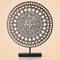 19" Silver Rustic Metal Medallion Sculpture